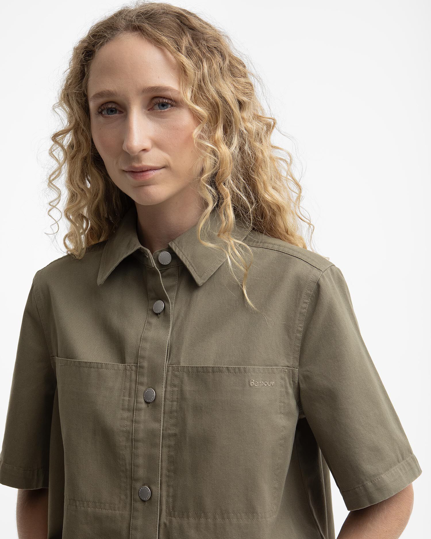 Aylesby Boxy Short-Sleeved Shirt Dusky Green