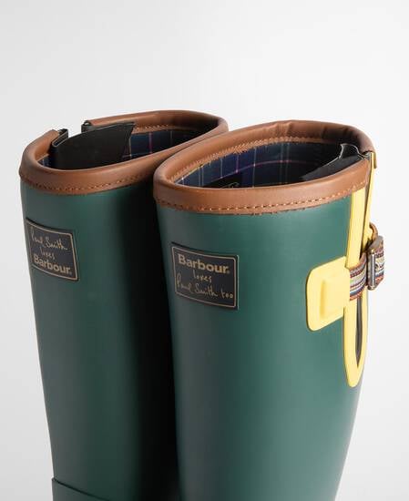 Paul Smith Loves Barbour Damen Gummistiefel Bottle Green