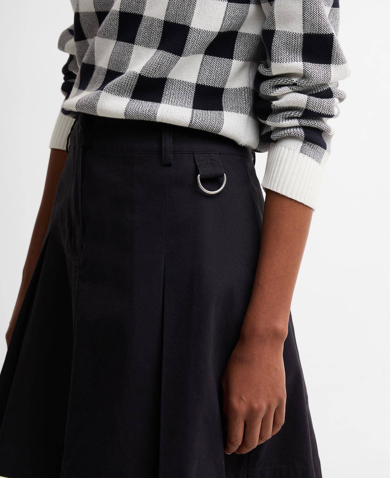 Aylesby Pleated Mini Skirt Dark Navy image number 3