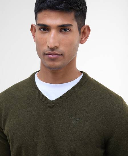 Essential V-Neck Jumper Seaweed