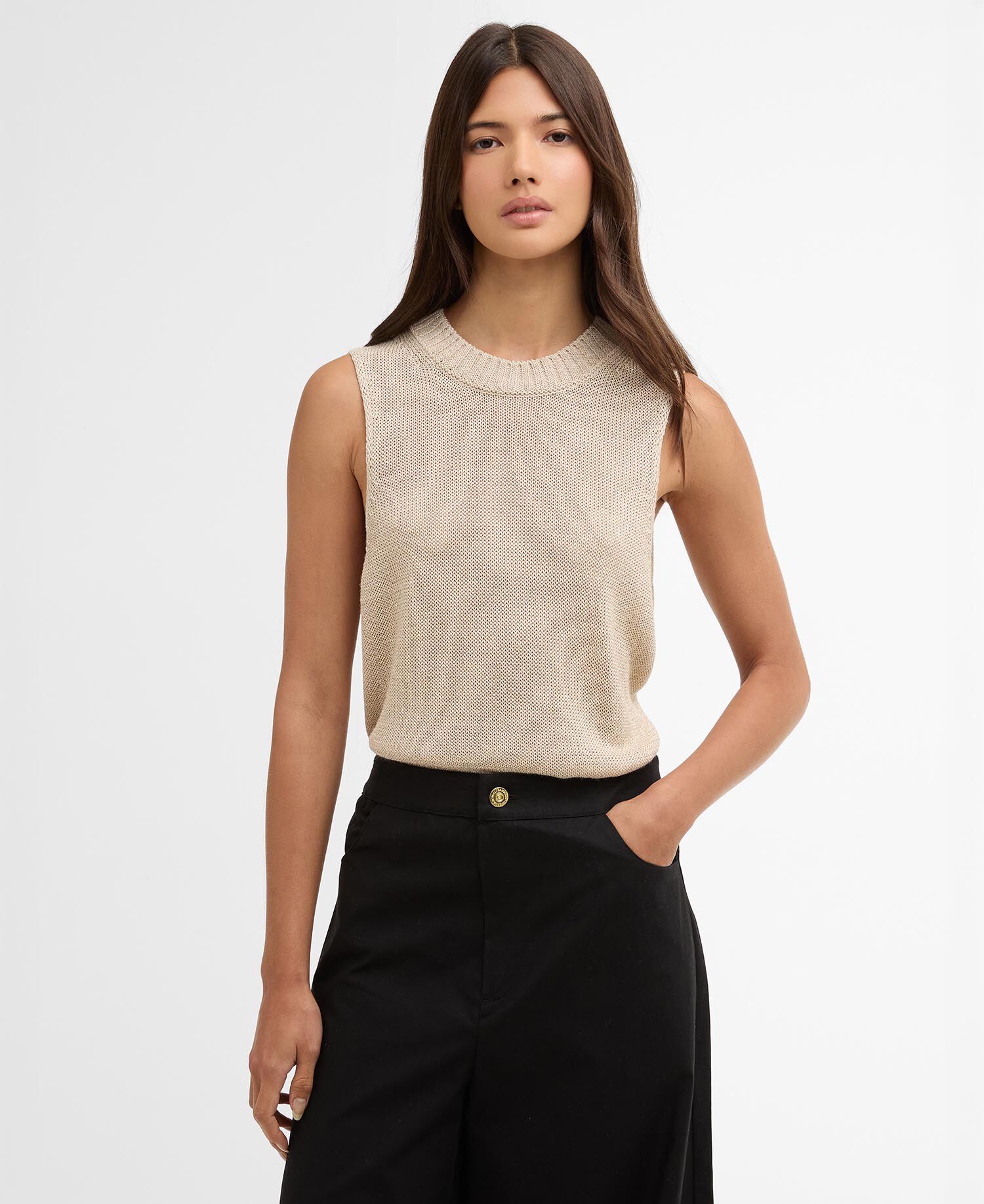 Valencia Knitted Vest Ecru