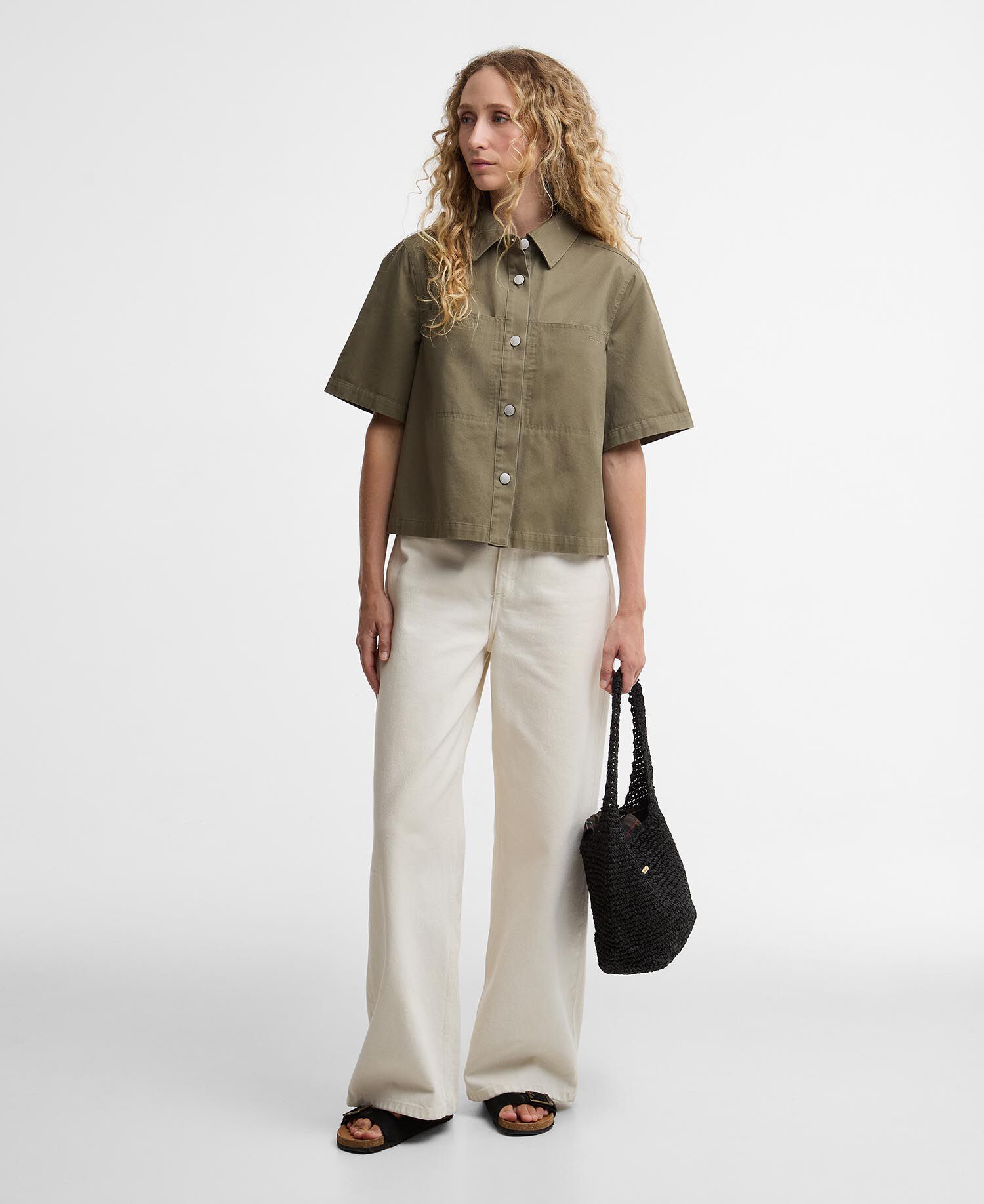 Aylesby Boxy Short-Sleeved Shirt Dusky Green