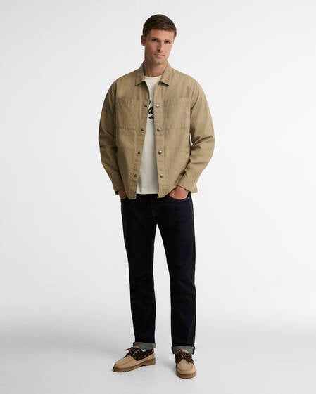 Barbour Overshirt Cord Collar Twill Washed Stone