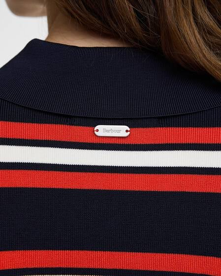 Strickpoloshirt Launton Striped Navy Stripe
