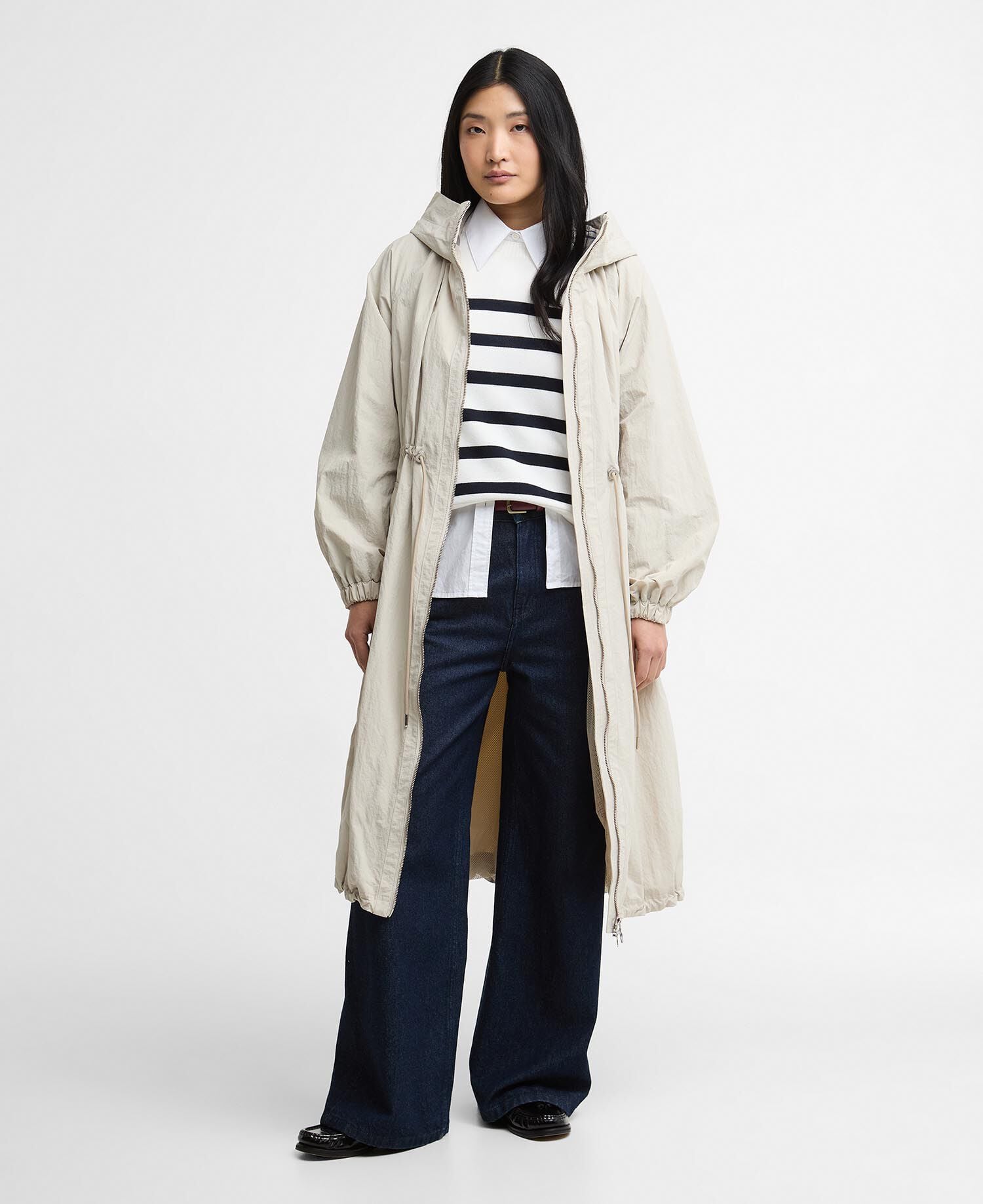 Parka Kempsey Showerproof Mist/Dress Navy Tartan