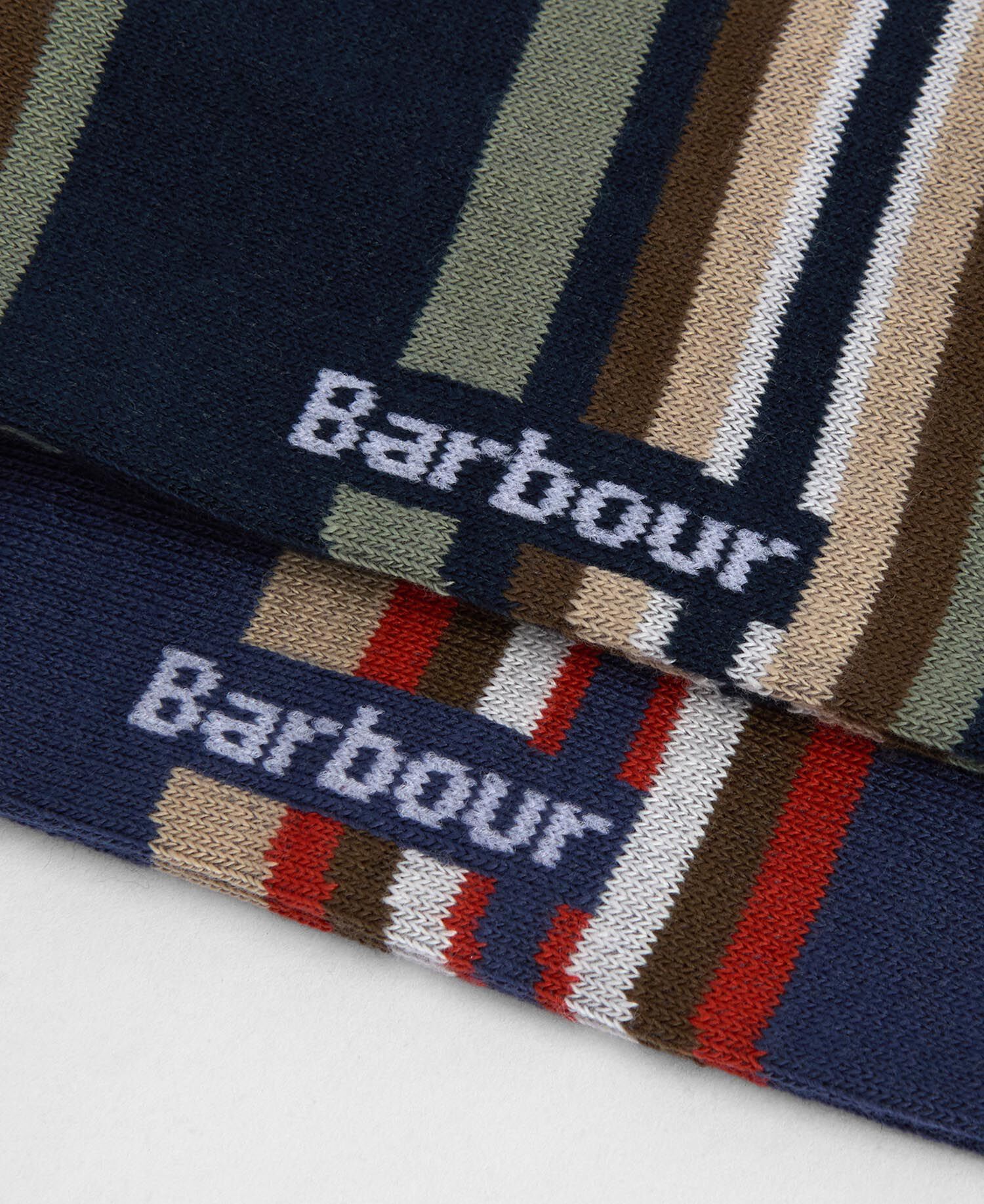 Summer Stripe 2 Pack Socks Multi Stripe Navy/Green