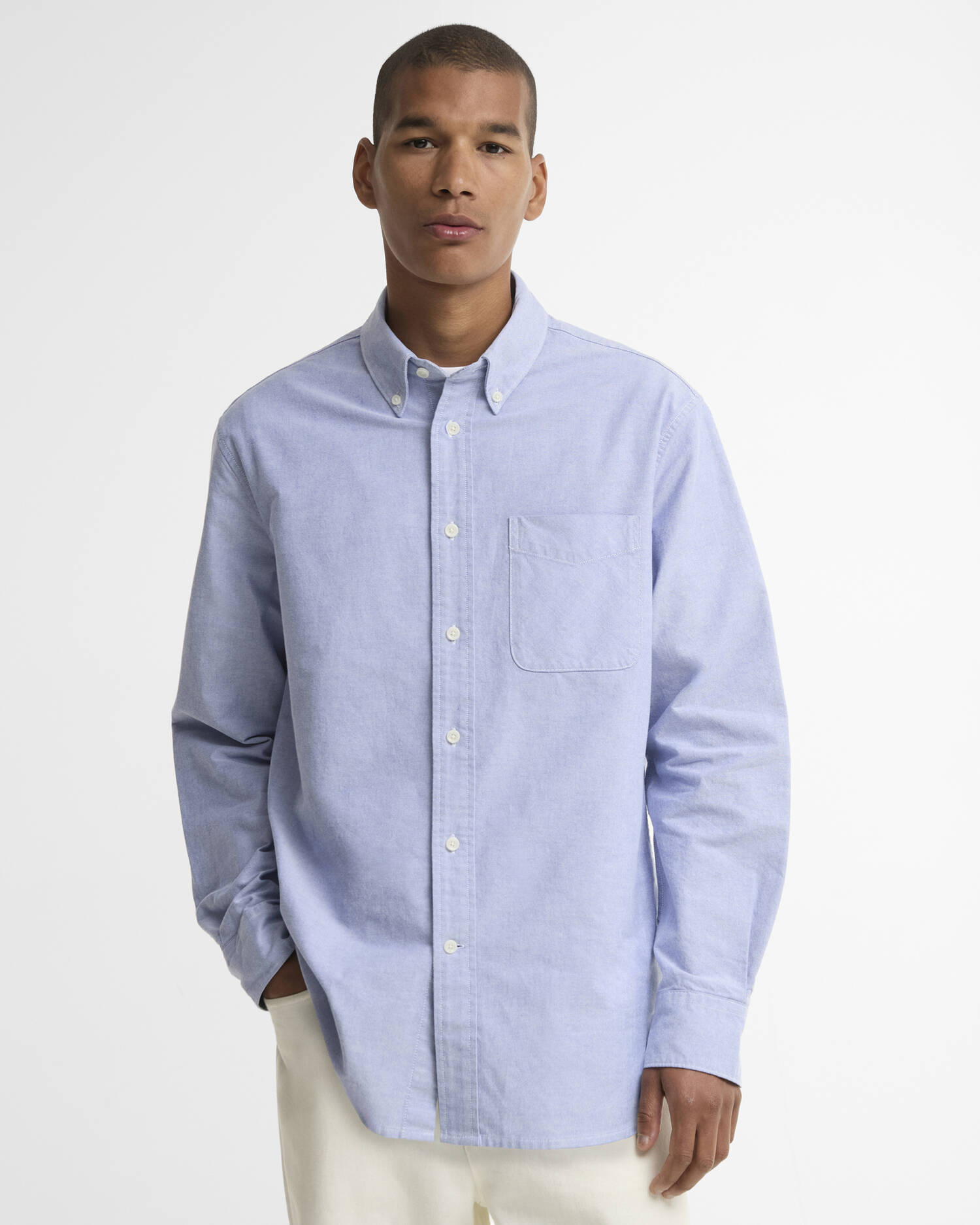 Oxford Authentic-Fit Long-Sleeved Shirt Blue image number 0
