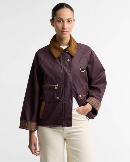 Cottingham Waxed Jacket Bordeaux/Muted