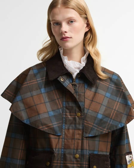 Giacca cerata Angelina Barbour FARM Rio Tropical Tea Tartan/Banana Print