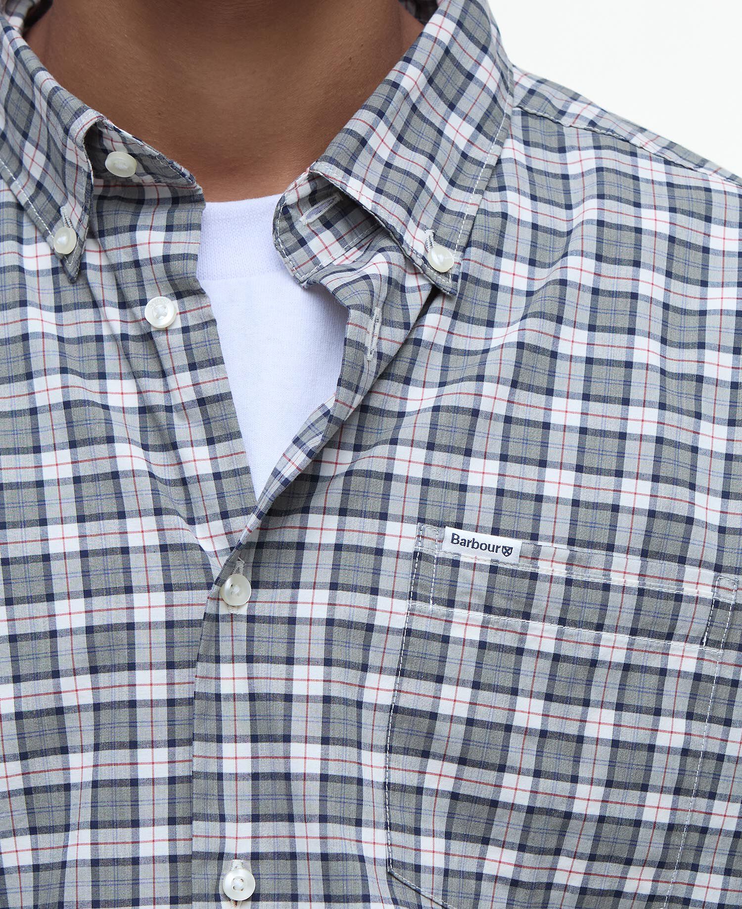 Lomond Tailored Long-Sleeved Shirt Bleached Pine Tartan
