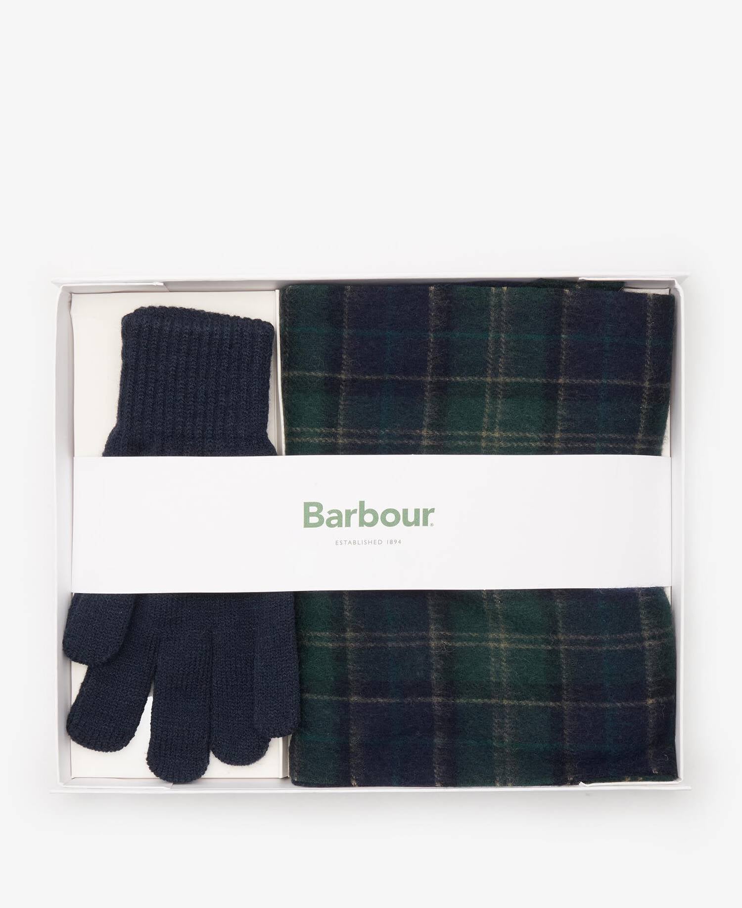 Tartan Scarf & Glove Gift Set Green Loch Tartan image number 1