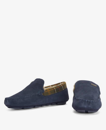 Monty Slippers Navy Suede