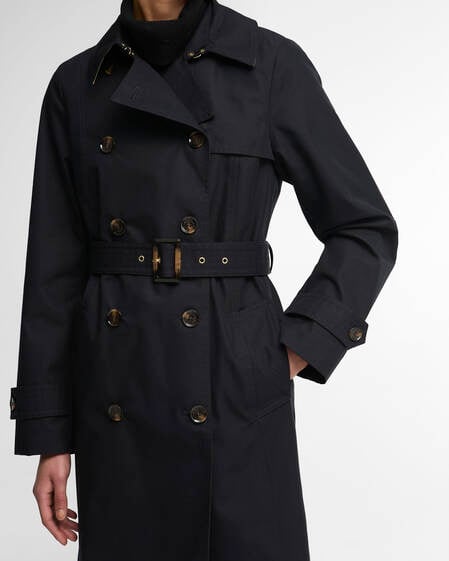 Short Greta Showerproof Trench Coat Dk Navy/Birchwood Dress