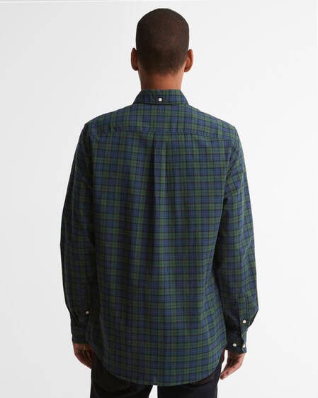 Windsor Tailored Checked Long-Sleeved Shirt Blue