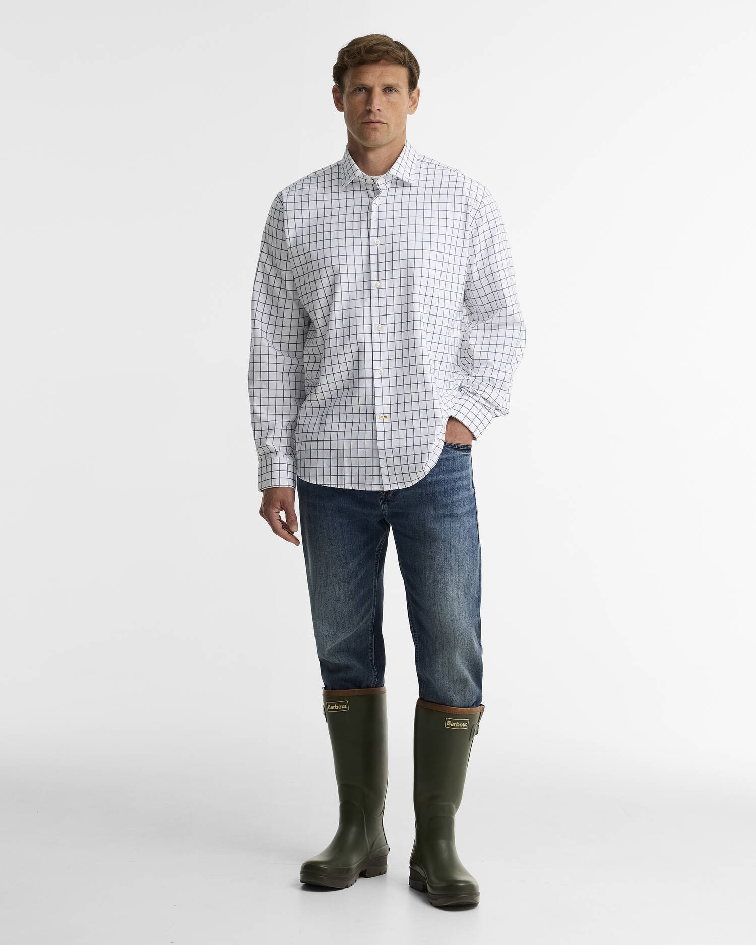 Hanstead Country Active Regular Long-Sleeved Shirt Classic Blue image number 1