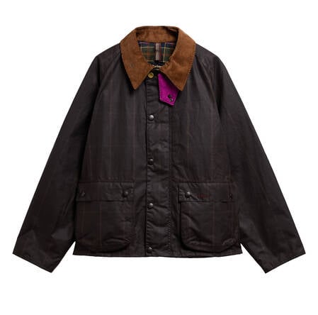 Paul Smith Loves Barbour Transport Windowpane Waxed Jacket Rustic/Bark