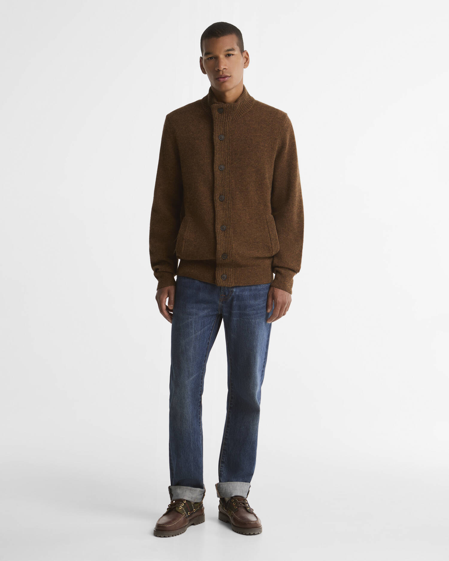Pullover Essential Patch Zip Through Bracken image number 1
