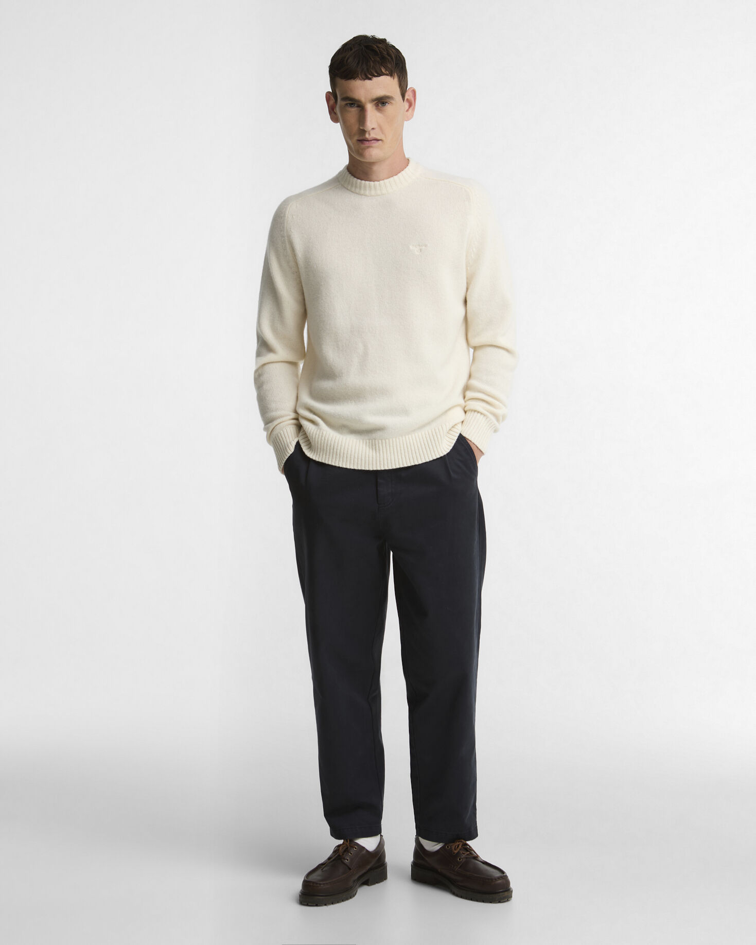 Newtown Crew Neck Jumper Antique White