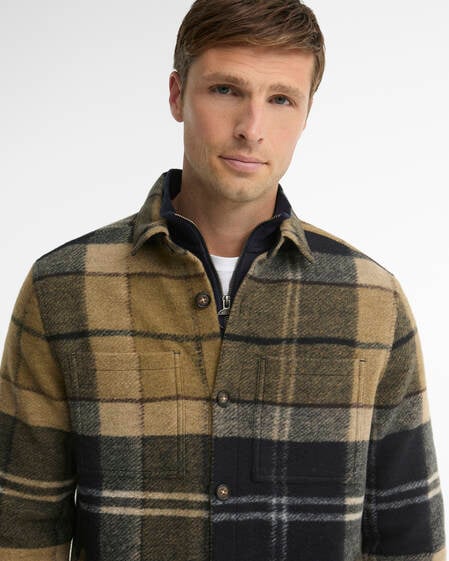 Woodlane Brushed Check Overshirt Birchwood Dress Tartan