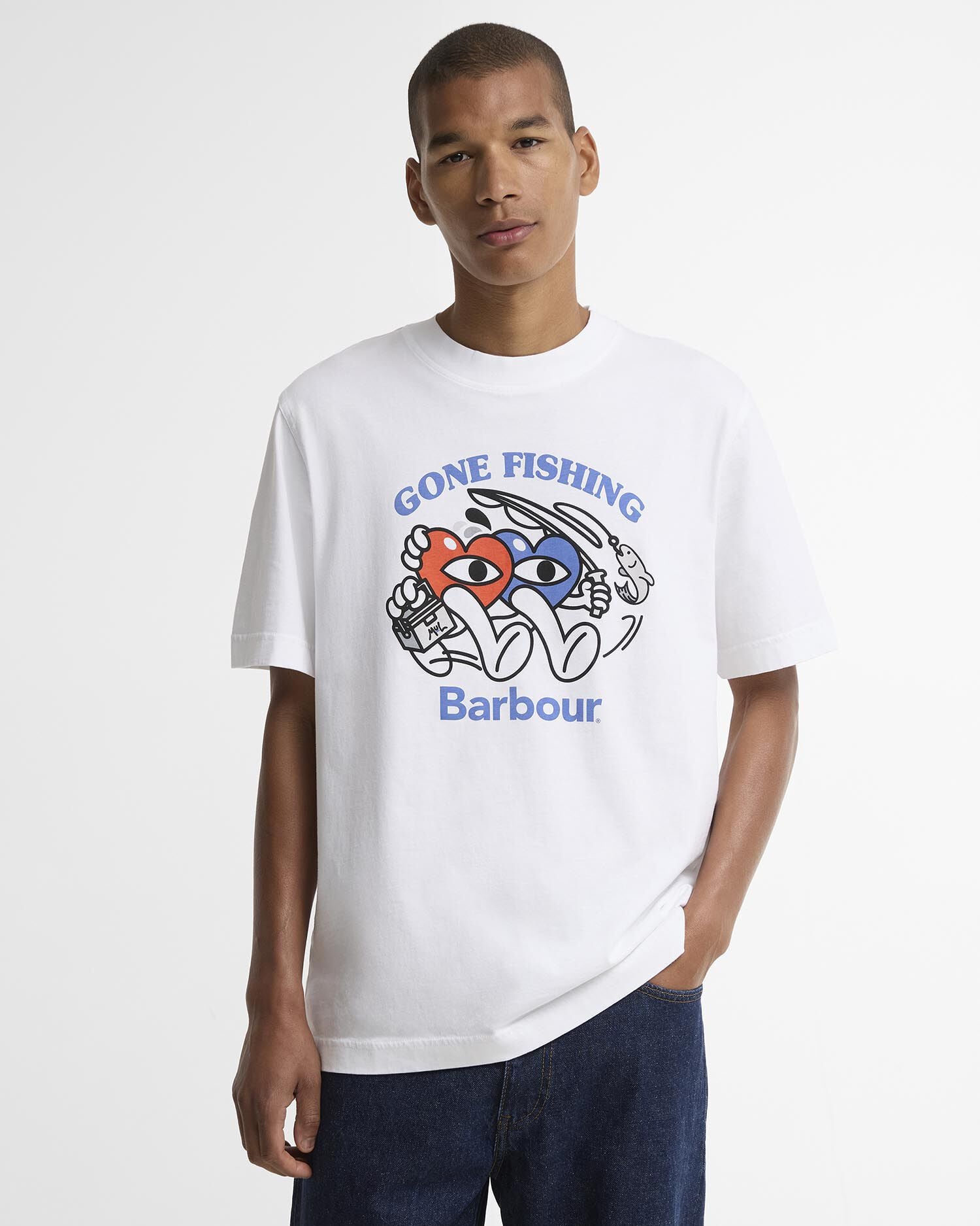 Barbour x Mul Gone Fishing Relaxed T-Shirt White