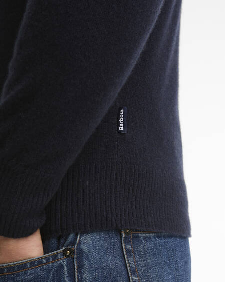 Barbour Kaschmirpullover Pure Rundhalsausschnitt Navy