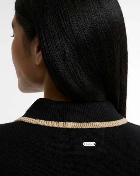Cardigan Amryn in lana con chiusura a zip Black