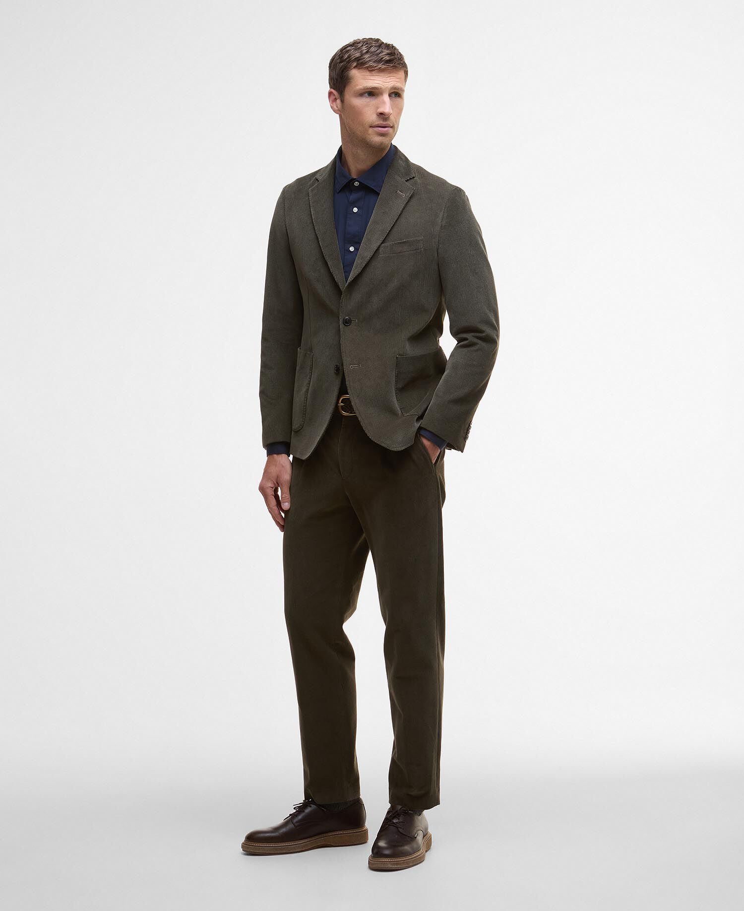 Blazer a coste sottili Wallington Olive
