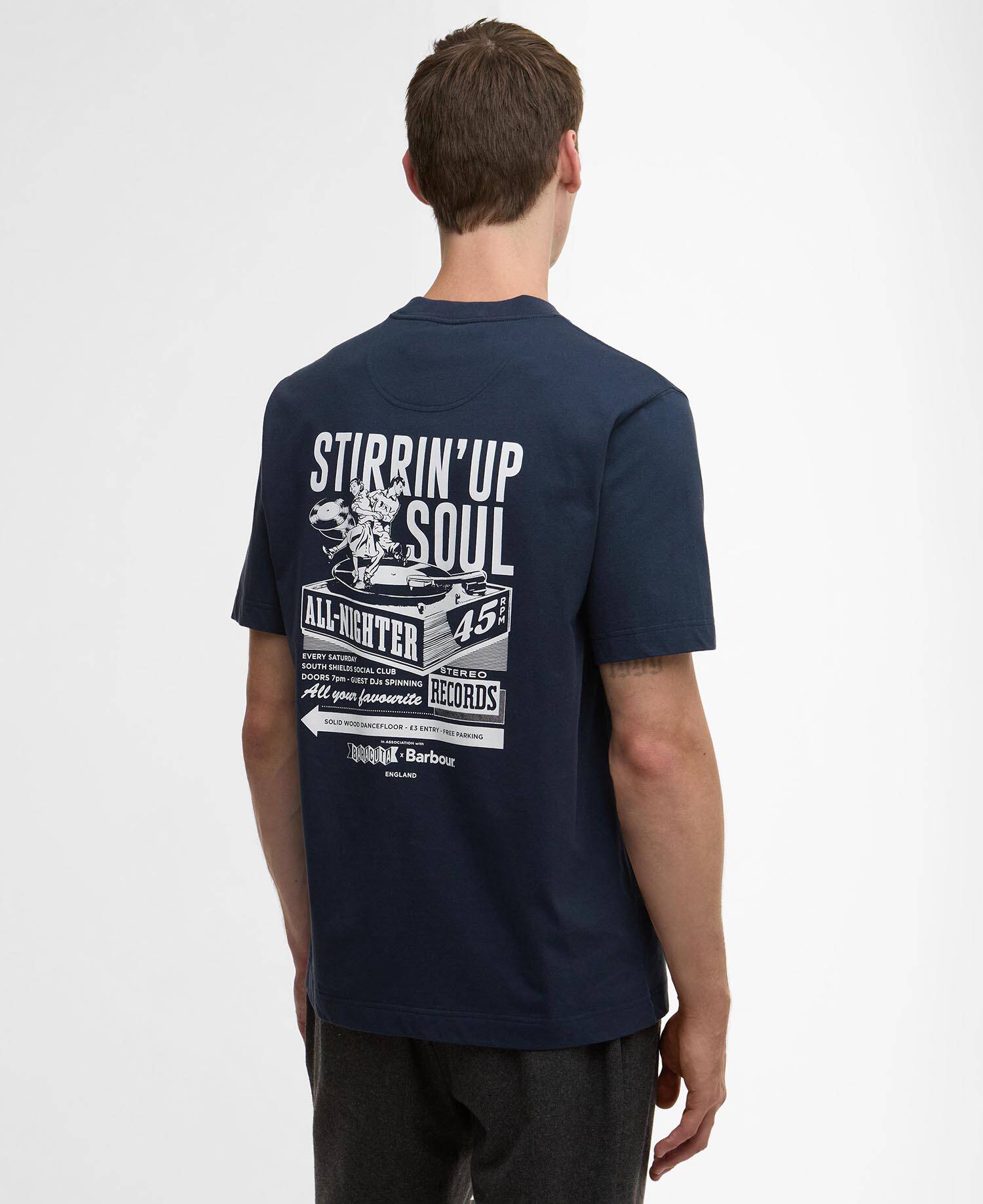 Barbour x Baracuta All Nighter Oversized T-Shirt Navy image number 2