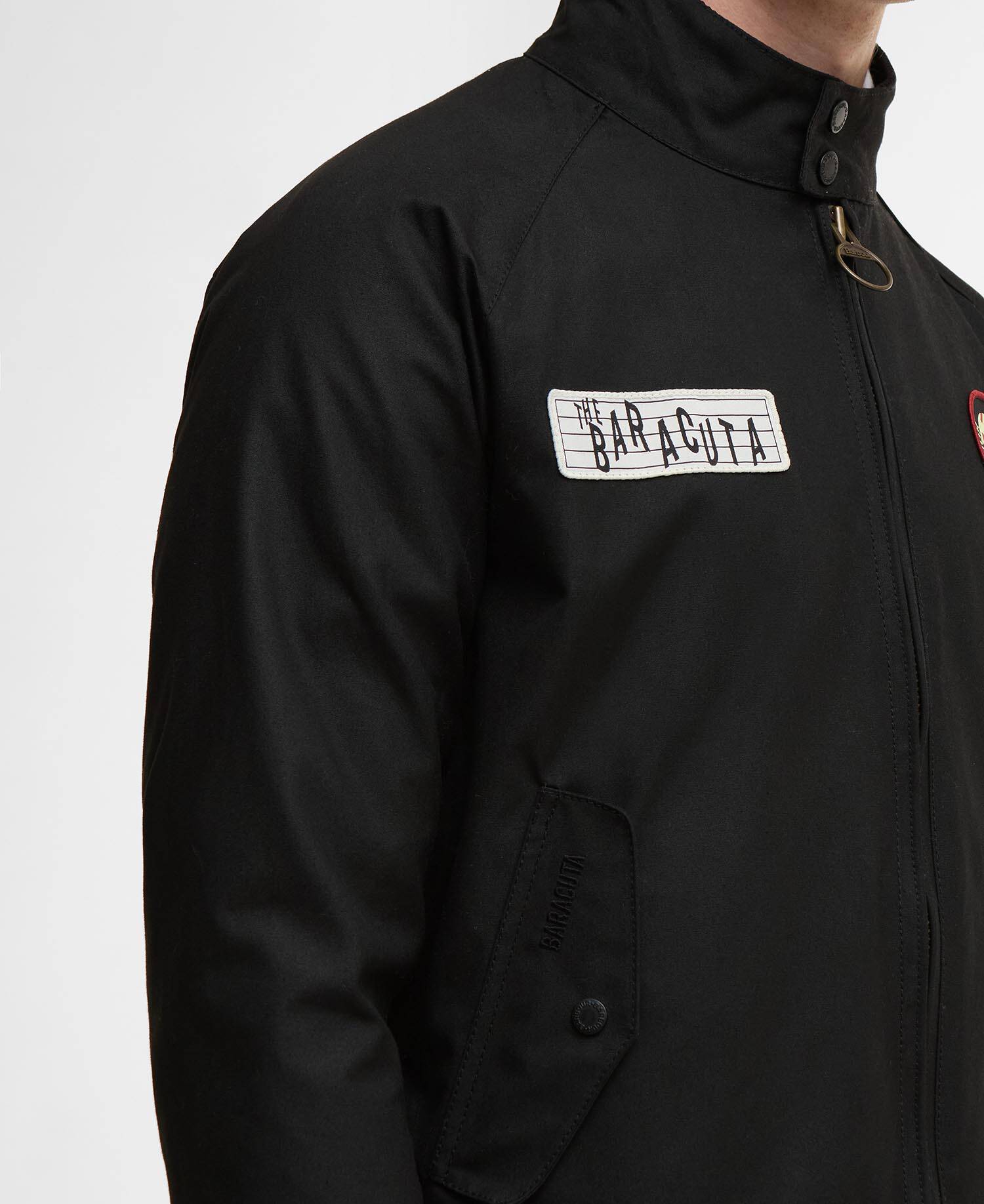 Giacca cerata Porton con badge Barbour x Baracuta Black image number 4