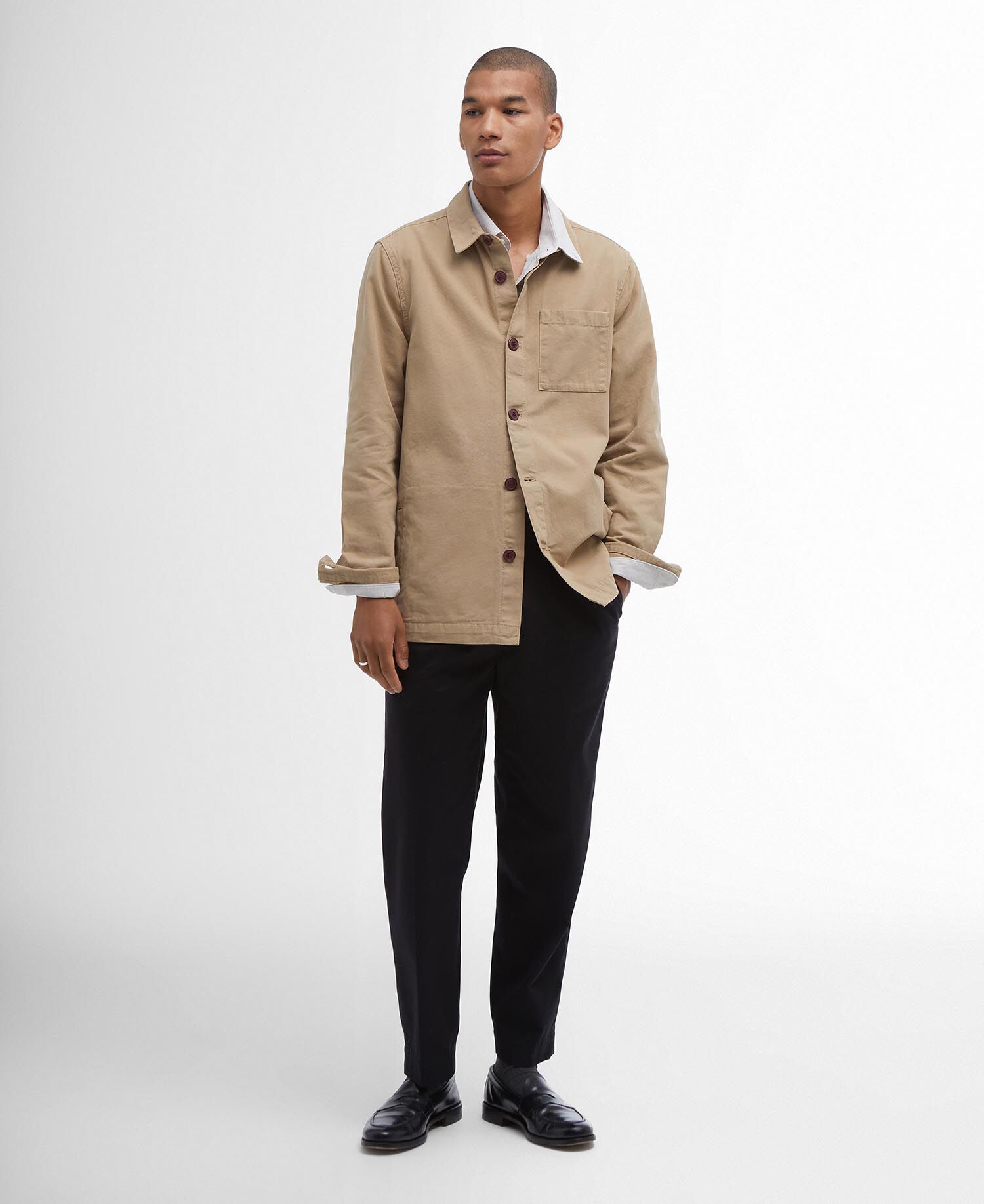Washed Cotton Overshirt Washed Stone