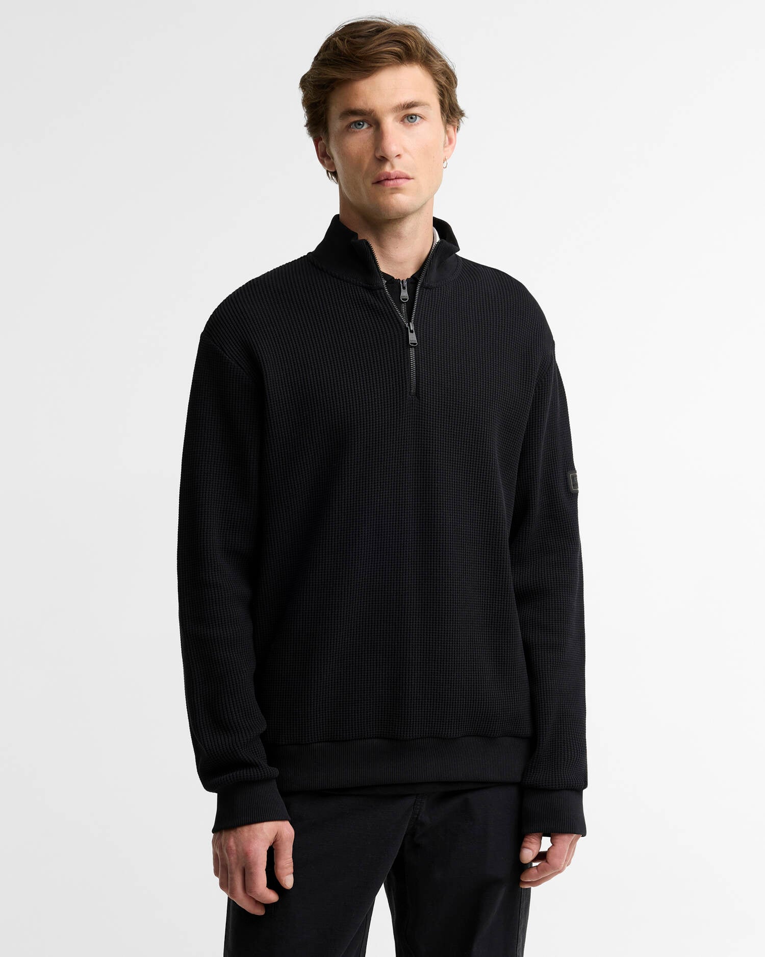 Curve Sweatshirt mit halbem Rei&szlig;verschluss Black image number 0