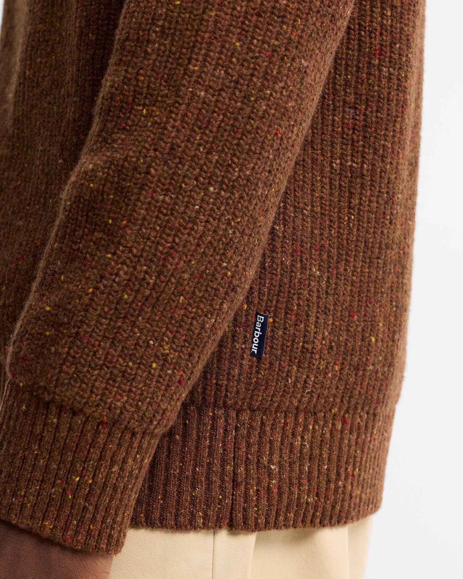 Maglione con zip corta Essentials in lana screziata Bracken