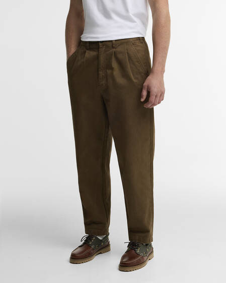 Pantaloni in twill Yorklane Dark Sand