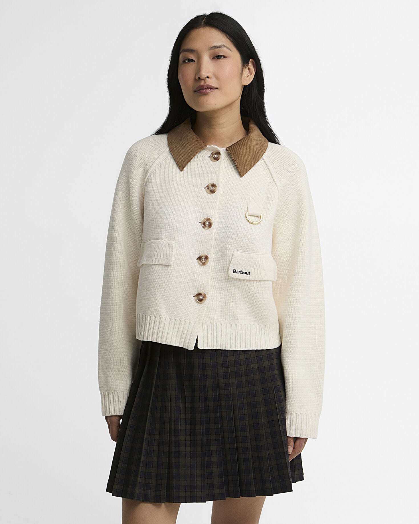 Barbour Strickjacke Alverstone Ecru