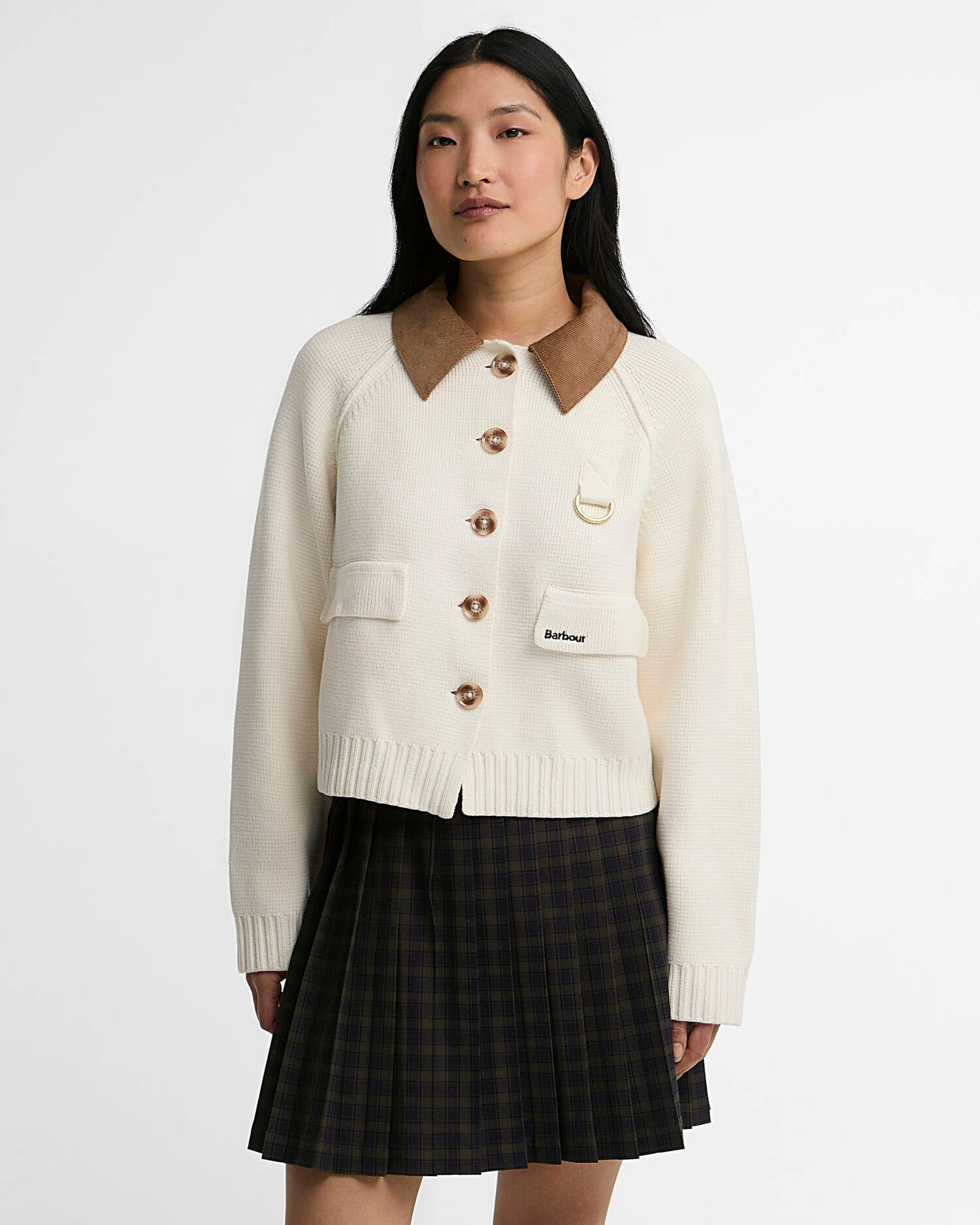 Barbour Strickjacke Alverstone Ecru image number 0