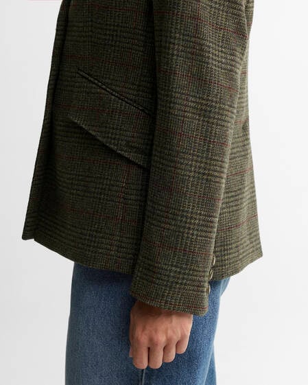 Blazer leggermente aderente Browning Olive Prince Of Wales Check