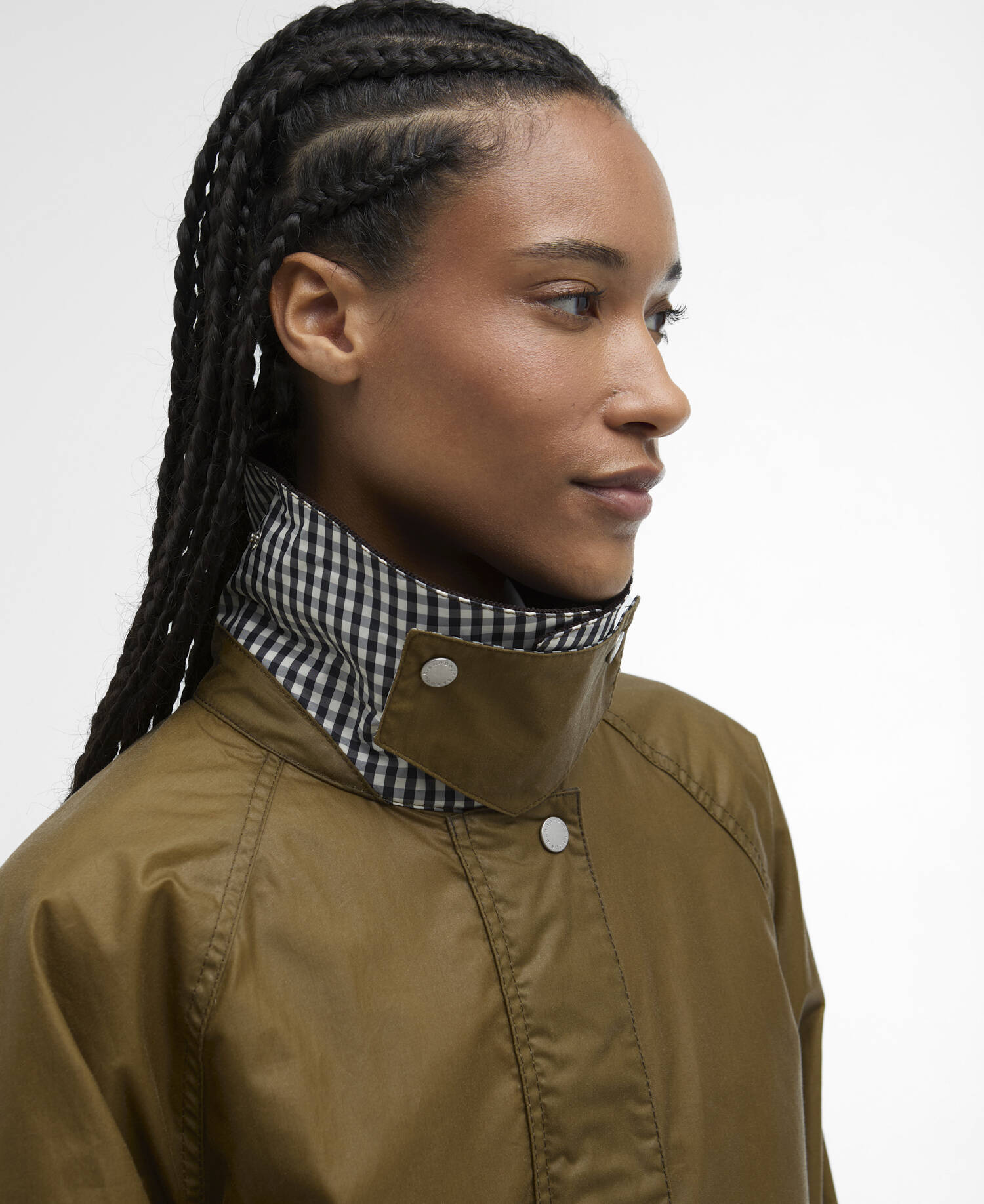 Wren Waxed Jacket Sand/Navy Gingham Check image number 4