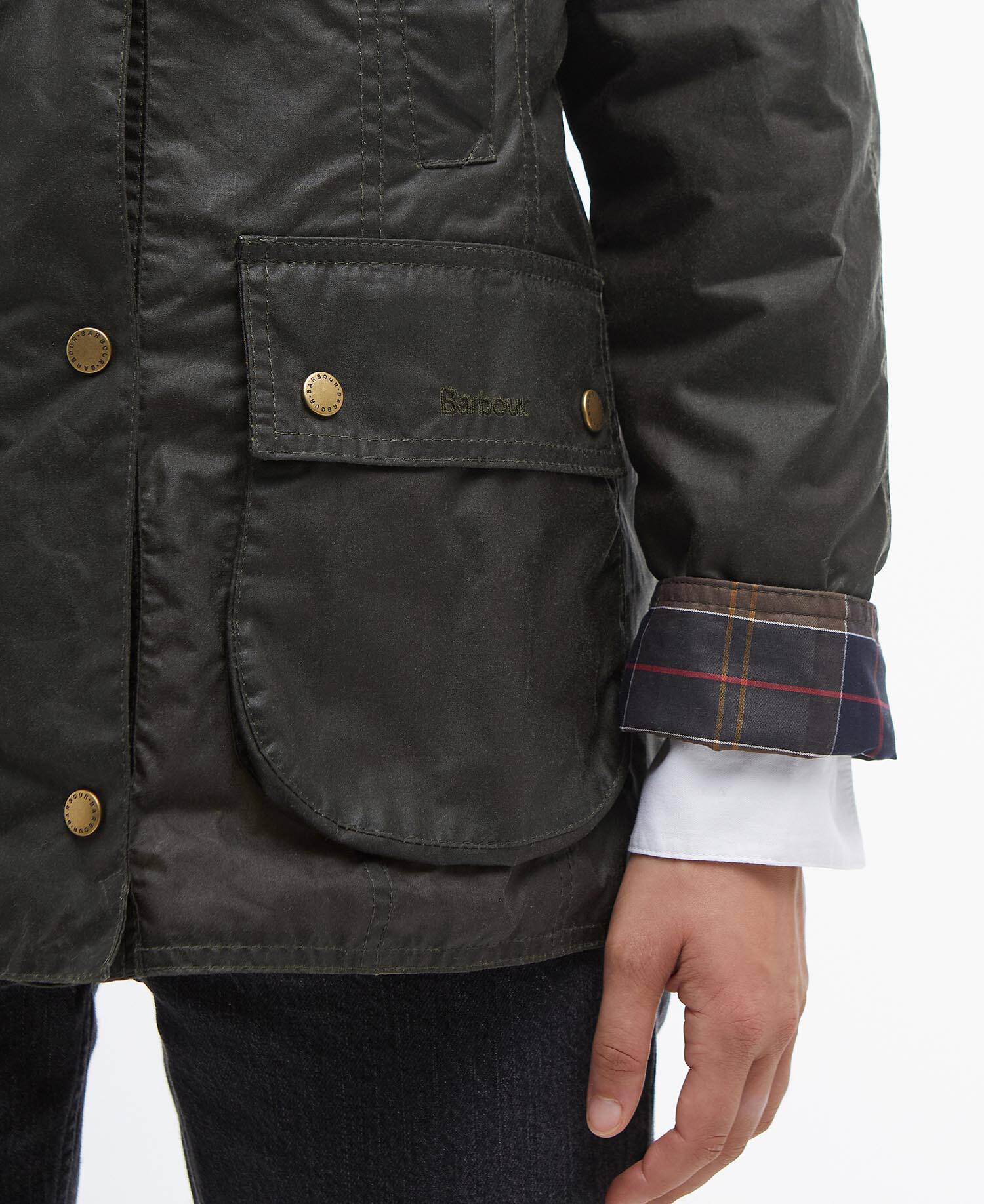Lightweight Beadnell Waxed Jacket Archive Olive image number 5