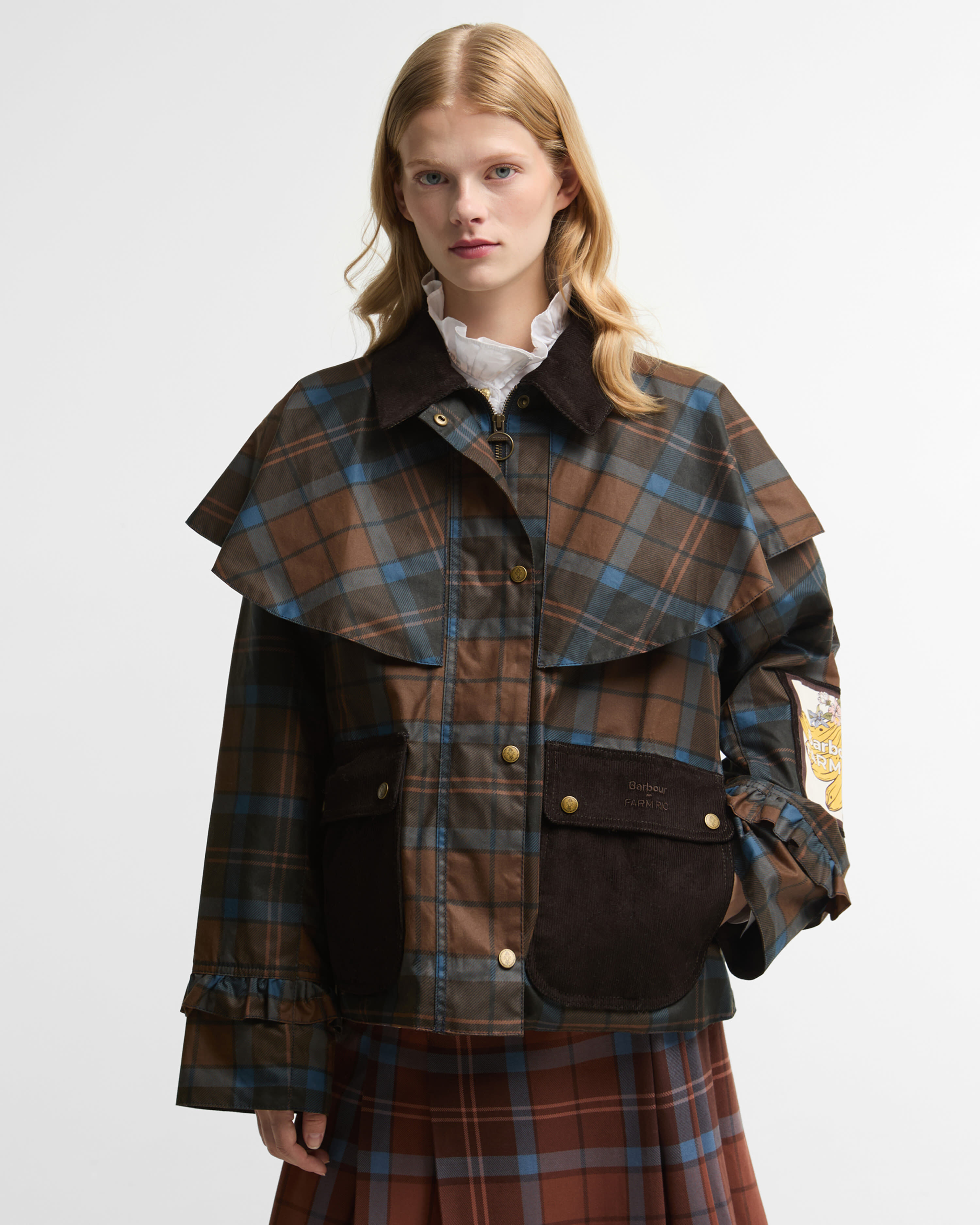 Barbour FARM Rio Wachsjacke Angelina Tropical Tea Tartan/Banana Print