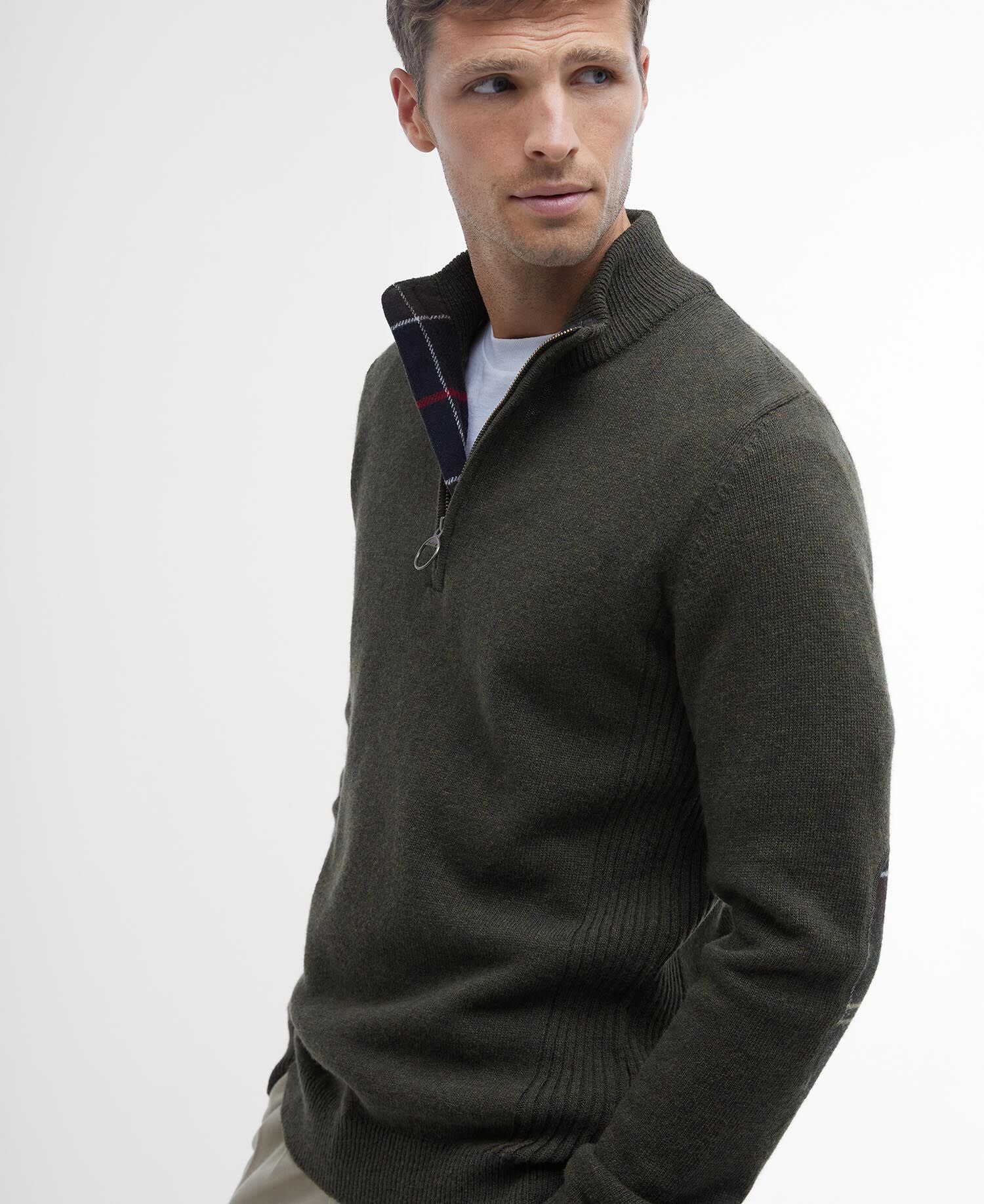 Holden Quarter-Zip Jumper Olive Marl