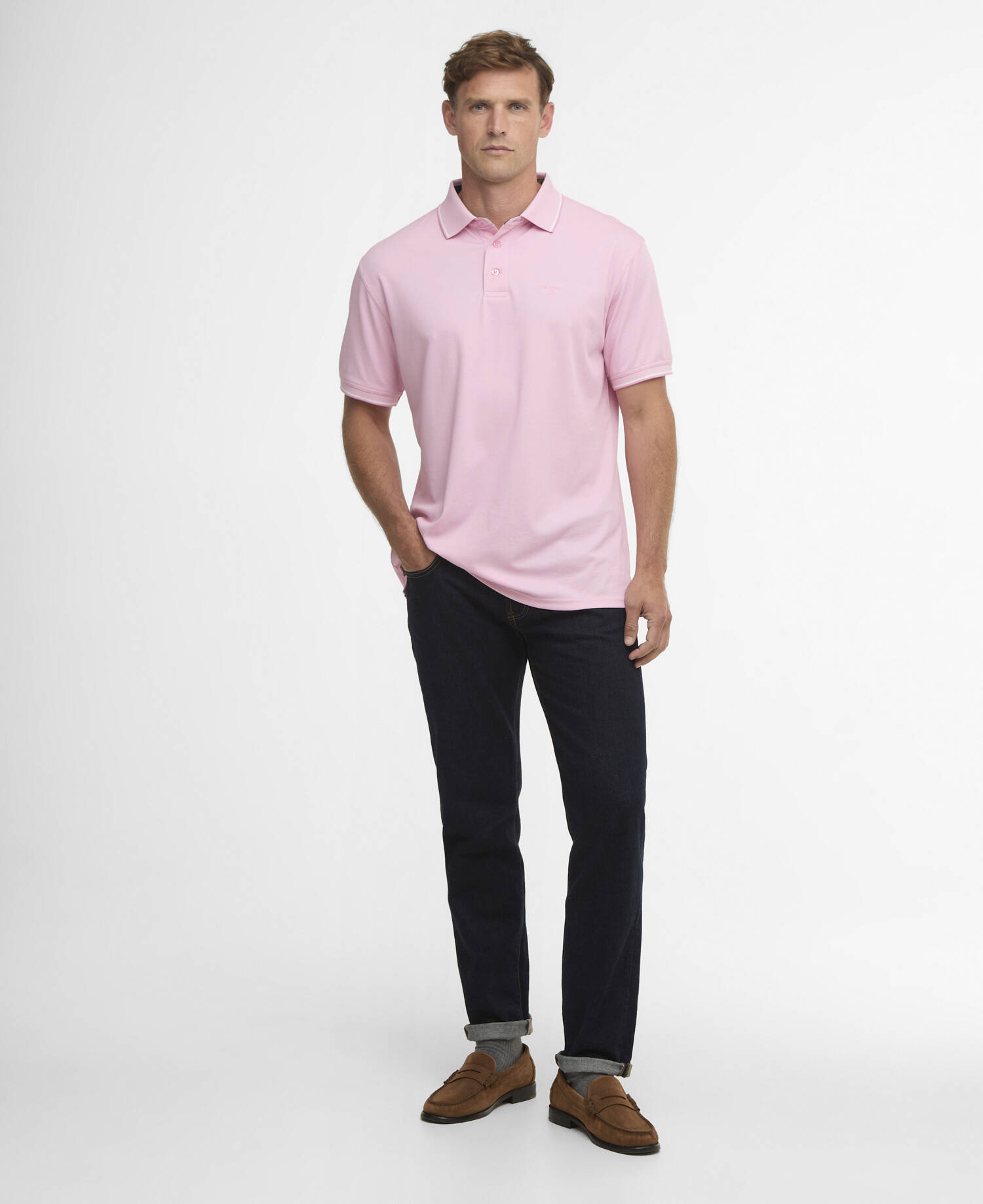 Heydon Short-Sleeved Polo Shirt Pink image number 1