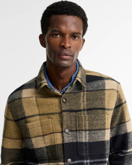 Woodlane Brushed Check Overshirt Birchwood Dress Tartan