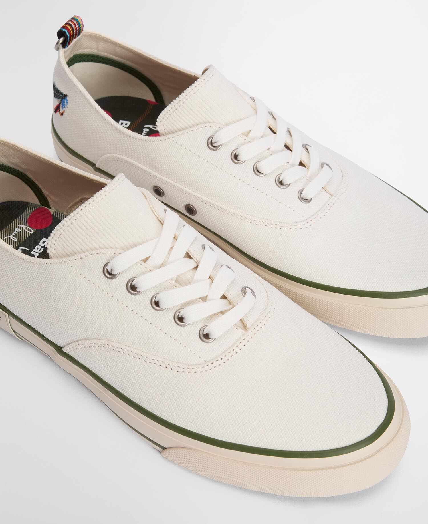 Paul Smith Loves Barbour Herren Sneaker Plimsolls Off White