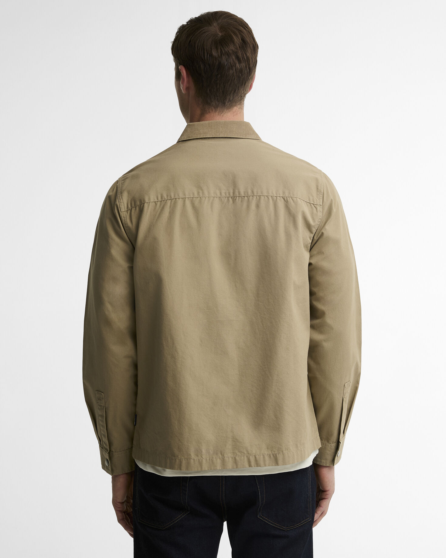 Barbour Overshirt Cord Collar Twill Washed Stone