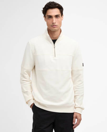 Felpa Kaspian con zip corta Whisper White