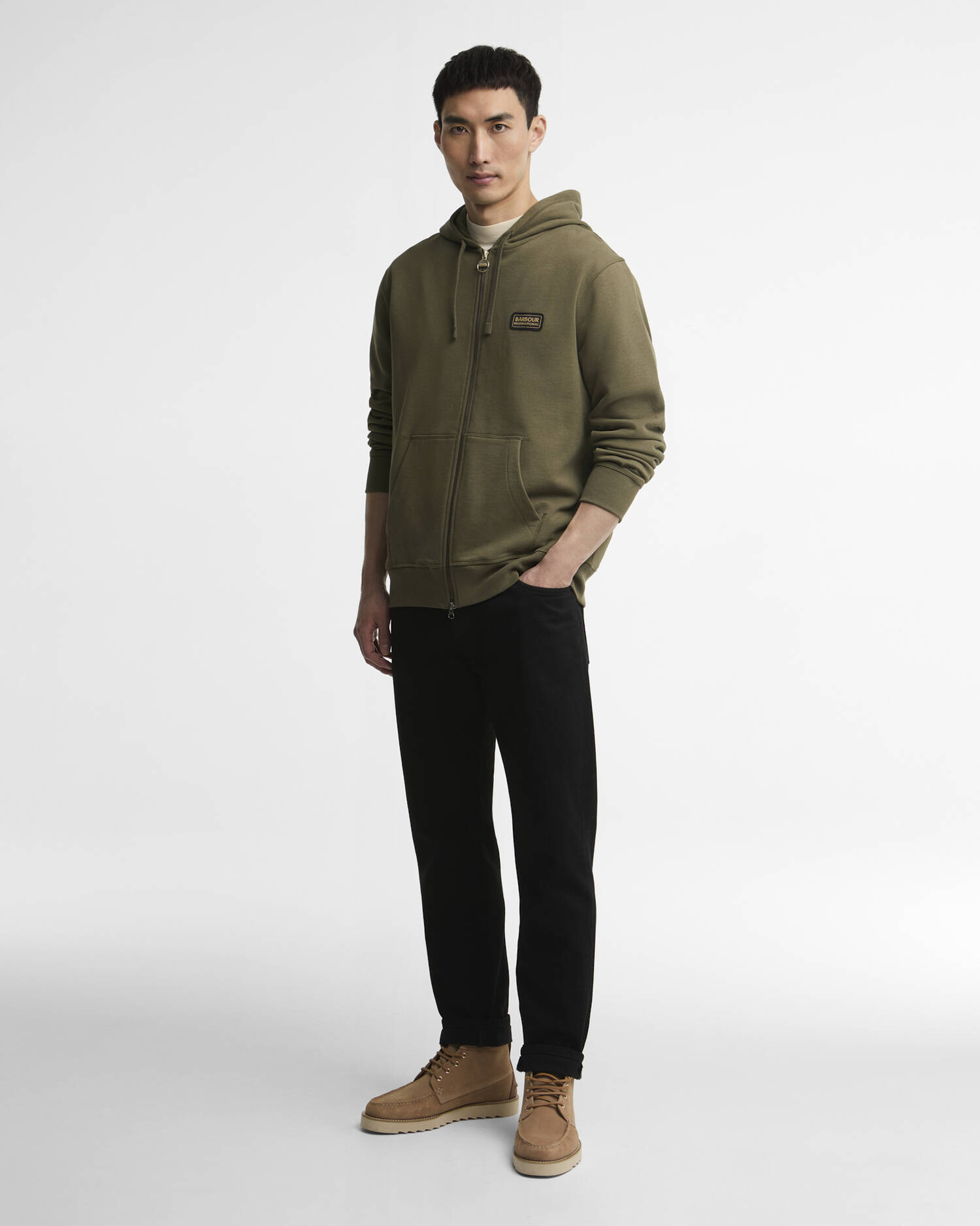 Hoodie Pull Graphic Mid Olive image number 1