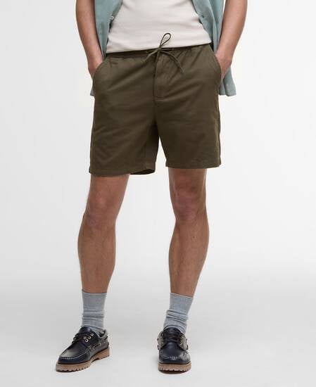 Washed Oxford Relaxed Shorts Uniform Green