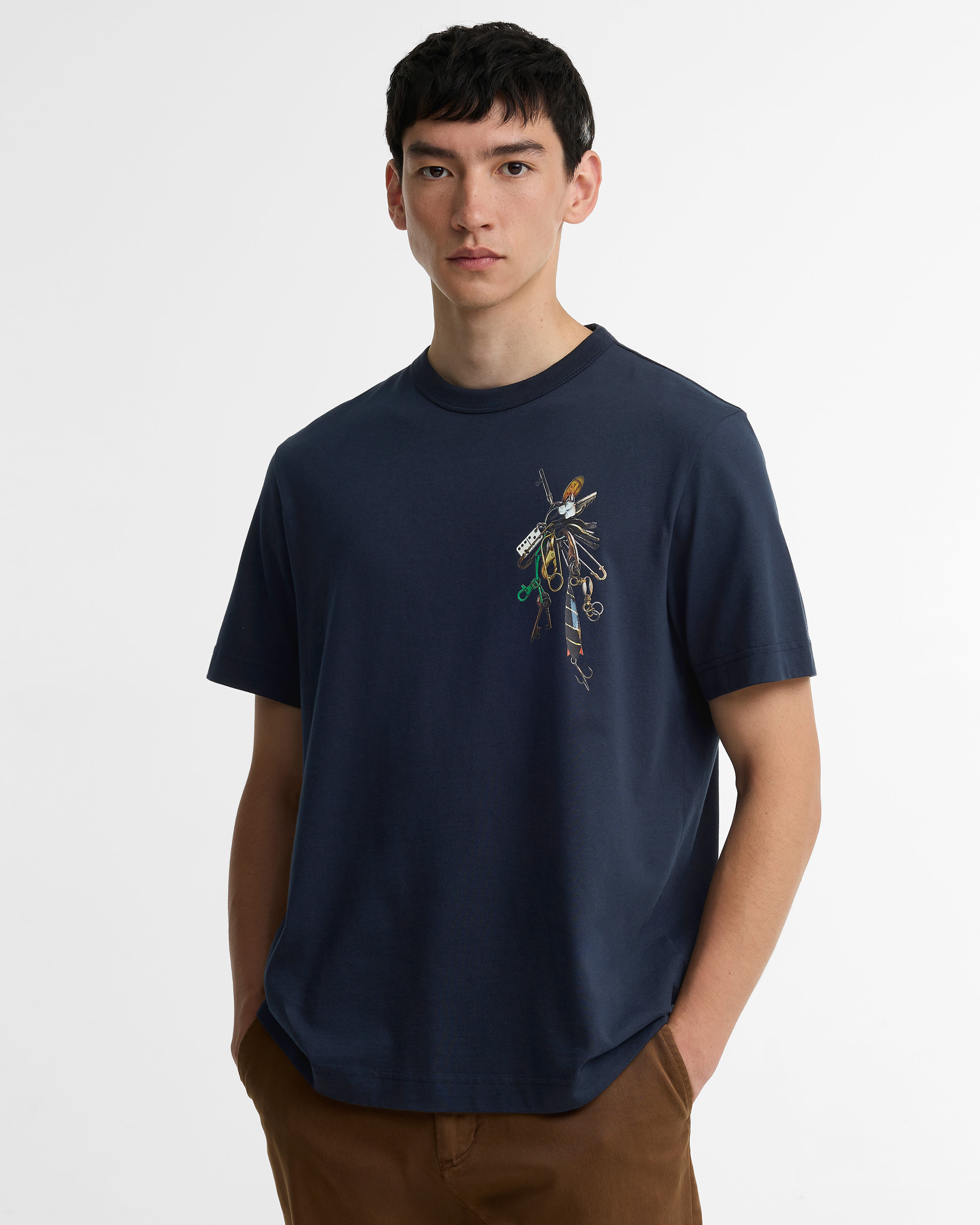 Paul Smith Loves Barbour Key Graphic T-Shirt Navy