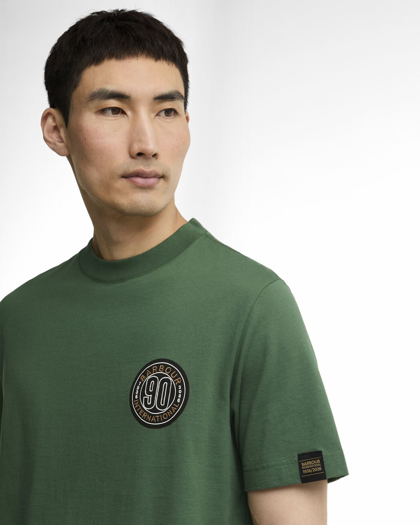 T-shirt con stampa 90&deg; anniversario. Racing Green