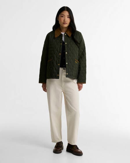 Giacca trapuntata Liddesdale Cropped Icons Olive/Classic